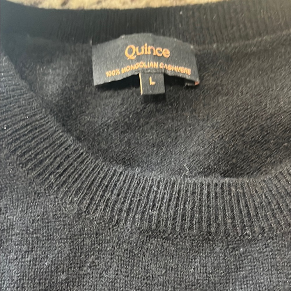Quince Black Crewneck Sweater